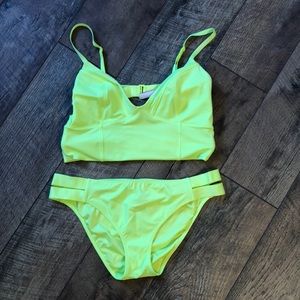 Victoria’s Secret Neon Green/Yellow Binkini Large